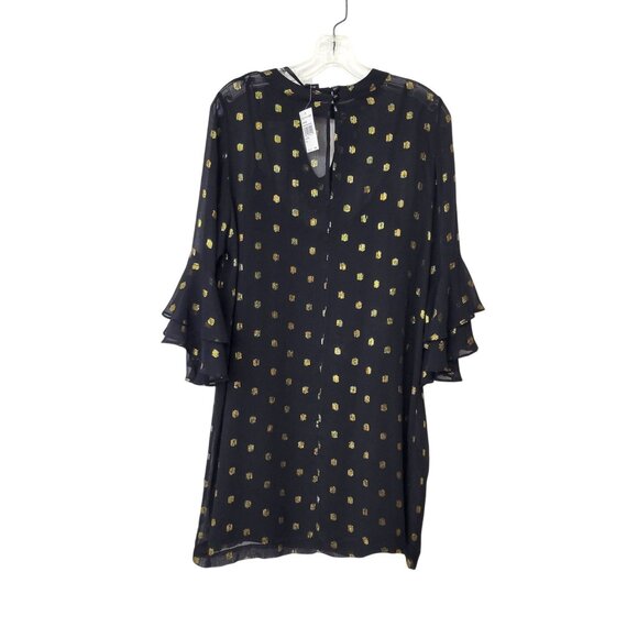 Bobeau Sheer Black and Gold Polka Dot Mini Dress New with Tag - Picture 2 of 4